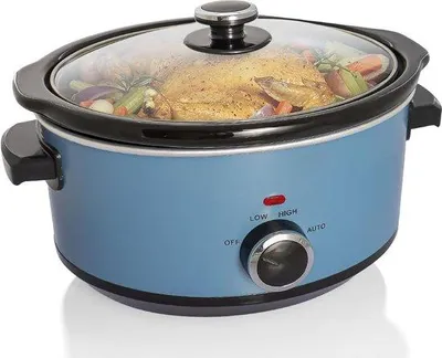 Produktbild von Elektrische Kochtopf mit Timer - Digitale Kochgerät - Binnenkochtopf - Kochtopf für das Essen - 6-Liter-Kochtopf - Edelstahl - Weiß