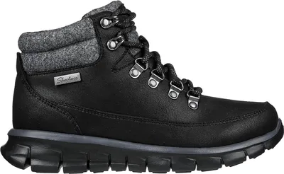 A single black boot against a white background.