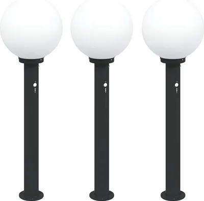 Obrázek produktu pro Světelné sloupky se senzorem 3 ks 80 cm černé IP44