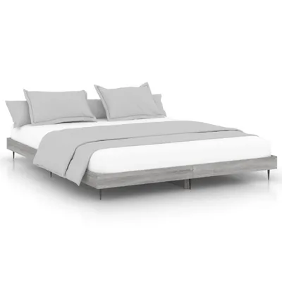 Image de vidaXL Cadre de lit gris Sonoma 200x200 cm Bois composite