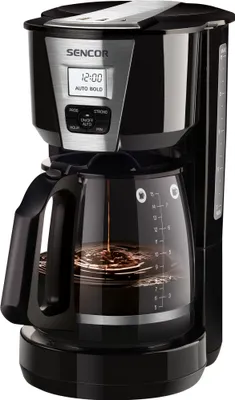 Produktbild von SENCOR SCE 5070BK Kávovar, nádoba o objemu 1,8 l, skleněná konvice, tepelně izolovaná rukojeť konvice, omyvatelný trvalý filtr, pojistný ventil proti odkapávání, 1 000 W