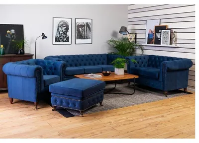 Obrázok produktu pre Chesterfield, trojsedacia pohovka, čalúnená, sedačka do obývačky