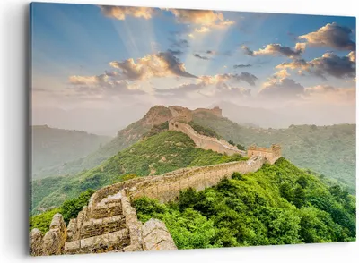 Produktbild von Bild auf Leinwand - Leinwandbild - Wand Berg asiatisch china - 100x70cm - Wand Bild - Wanddeko - Leinwanddruck - Bilder - Kunstdruck - Wanddekoration - Leinwand bilder - Wandkunst - AA100x70-3069