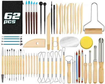 Image de Ensemble de 62 outils de poterie pour projets créatifs
