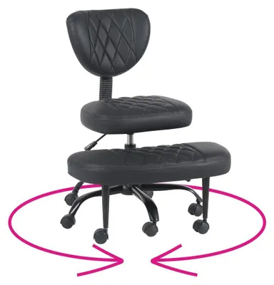 Obrázok produktu pre Kondela Ergonomická kľakačka na kolieskach Samer - čierna