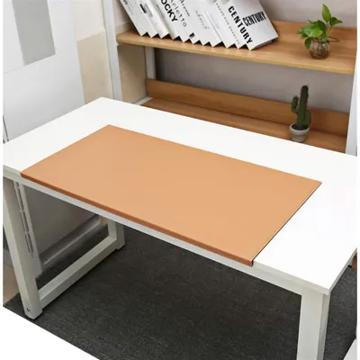 Produktbild von Schreibtischunterlage mit Kantenschutz, wasserdicht, rutschfest, Aprikose, 90x48cm in Lederoptik