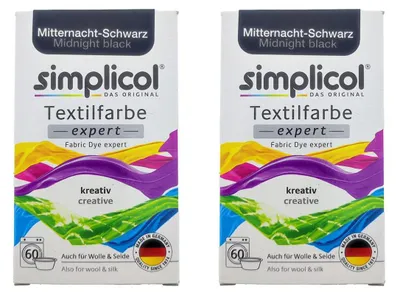 Produktbild von 2er Pack Simplicol Textilfarbe Expert Mitternacht-Schwarz 150g