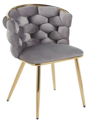 Obrázek produktu pro Designová jídelní židle EVANDOR - šedá / zlatá