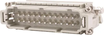 Image de Bloc de connexion HARTING Han 24E, insert à broches (M), "côté droit", raccordement par vis, 24 pôles + PE, 500V, 16A - 1 pièce