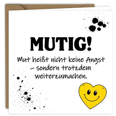 Wenskaart mit Herz-Motiv, Faltkarte 15x15 cm, Kraftumschlag, 2 Stück
