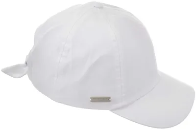 Seeberger Baumwollmütze Baseballcap mit Schleife hinten in weiß