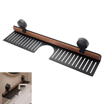Produktbild von Saugnapf Badezimmer Regal 50 cm, Waschbeckenablage über dem Wasserhahn, Ohne Bohren, 2,3 kg Tragkraft auf Fliesen/Glas/Spiegel