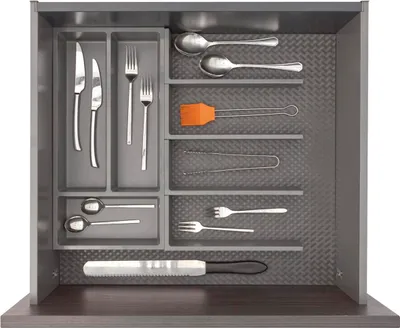 Produktbild von Ninka Besteckeinsatz mit Trenner Basis-Set 2 Tiefe 500/550mm, dunkelgrau