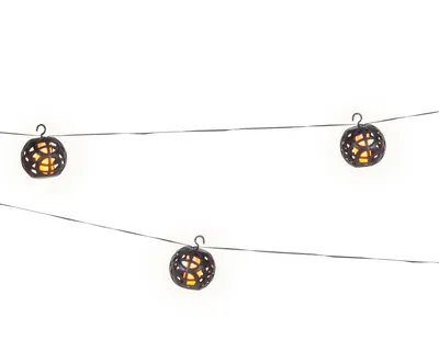 Produktbild von LED Solar Lichterkette Kugeln Flammeneffekt 1,75m Kunststoff Warmweiß