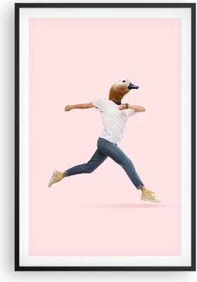Produktbild von Gerahmtes Poster - Schwarzer Rahmen - Anthropomorphisierung Mensch Ente - 61x91,5 cm - Wand Bild - Wanddeko - Wandbilder - Kunstposter - Wandposter - Bilderrahmen - Bilder - Kunstdruck P2BPA61x91-4597