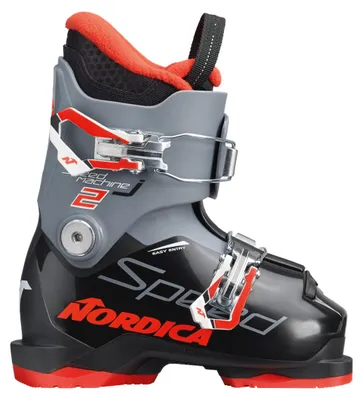 Image de Chaussures de ski junior NORDICA SPEEDMACHINE J 2, noires, grises et rouges, modèle MP, taille 18,5