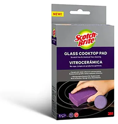 Produktbild von 3M Scotch-Brite Glaskeramik-Reinigungsschwamm, Violett, Rechteckig, Handwäsche, 1 Stück(e)