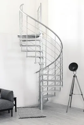 Produktbild von Minka Außenspindeltreppe Spino Zink Smart 38 - 305,5cm Geschosshöhe 120cm Durchmesser