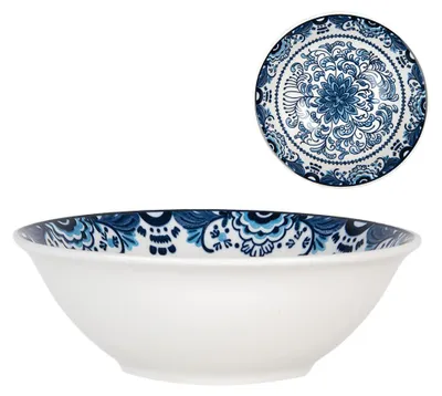 Produktbild von Clayre & Eef Schale 350 ml Weiß Blau Keramik