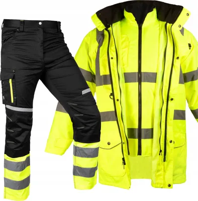 Produktbild von NEO TOOLS Warnschutz Arbeitskleidung Set, Jacke 5-in-1 und Hose, Hohe Sichtbarkeit Klasse 3, Wasserdicht & Flexibel