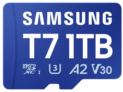 Produktbild von Samsung T7, 1 TB, MicroSDXC, UHS-I, 170 MB/s, Class 3 (U3), V30