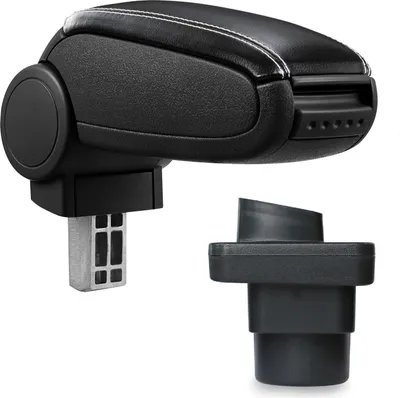Produktbild von Armlehne Mittelarmlehne Leder Bezug Schwarz Weiß für Skoda Fabia 1 6Y 1999-2007