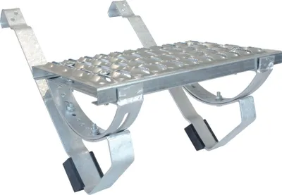Produktbild von DAPRONA Laufrost Set für gewellte Dachziegel 100cm, Dachtritte für Schornsteinfeger Silber inkl. Montagematerial, Rheinland