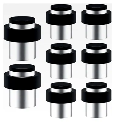 Produktbild von 8er Set Türstopper aus Edelstahl, Türstopper zur Wandmontage mit Gummipuffer Ø32x45mm
