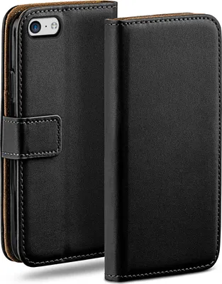 Produktbild von moex® Book Case kompatibel mit Apple iPhone 5c - Hülle 360 Grad klappbar, Schwarz