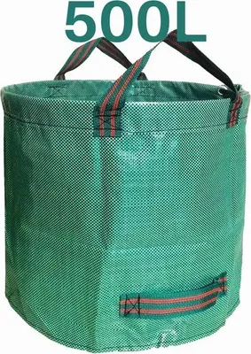 Image de Sac de jardinage 500 L - Sac pour déchets de jardin - Imperméable - Pliable - Réutilisable - Résistant à la déchirure - Avec poignées