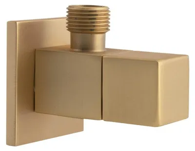 Zdjęcie produktu dla Zawór kątowy Sapho z nakrętką, kwadratowy, 1/2" x 3/8", złoty matowy