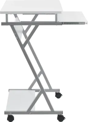 Imagen del producto de Mesa para ordenador And OutdoorMatch, escritorio con ruedas, mesa para PC, 60x40x75 cm, blanca, diseño moderno