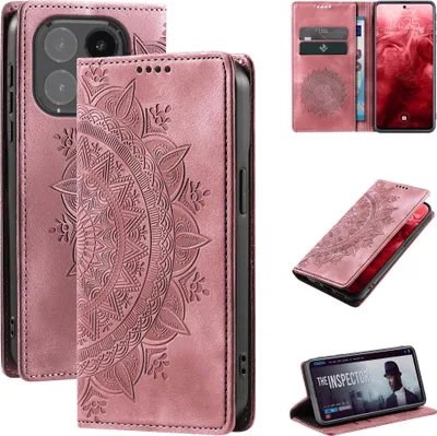 Produktbild von Mandala Handyhülle für Xiaomi 15T RFID Schutz Klapphülle Case Cover Design Schutzhülle Farbe: Rosa