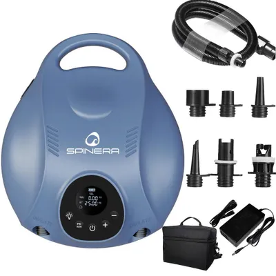 Obrázek produktu pro Spinera DS Pro – akumulátorová vzduchová pumpa 25 PSI, elektrická pumpa na SUP a kajak s LED a USB