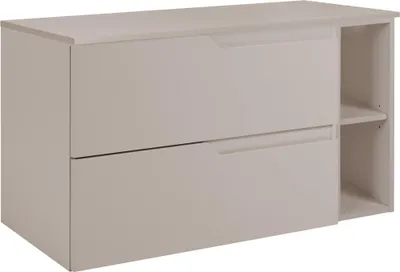 Immagine prodotto di RODAN | Mobile Sotto Lavabo - Beige - 100 cm - Con piano tavolo - 2 Cassetti - Sospeso - mit Seitlichem Regal - MODERN