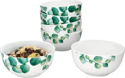 Produktbild von sada 6 eukalyptových misek Ø14cm bílý porcelán 400ml 6 osob