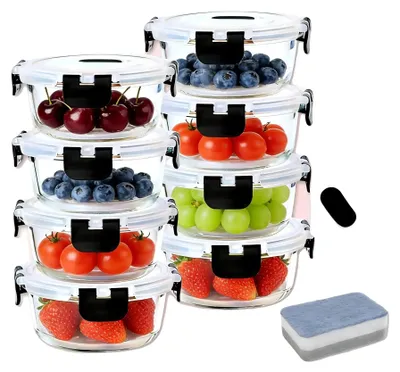 Immagine prodotto di Contenitori per alimenti, senza BPA, adatti al microonde, 8 x 400 ml