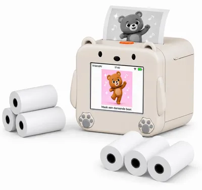Produktbild von KI Voice Sticker Drucker Tintenloser mit App, 20 Sprachen & 6 Zeichenstile, KI-generiertes Bild