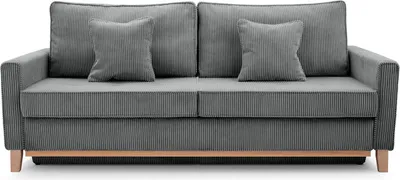 Produktbild von BETTSO Sofa mit Schlaffunktion und Bettkasten Couch Schlafsofa Federkern Sofagarnitur Polstersofa Wohnlandschaft mit Bettfunktion RISA Dunkelgrau