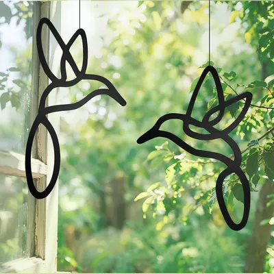 Immagine prodotto di Set di decorazioni per finestre - Uccelli neri moderni - 2 pezzi