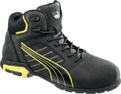 Produktbild von Sicherheitsstiefel Amsterdam Mid Gr. 42 schwarz/gelb Leder S3 SRC EN20345