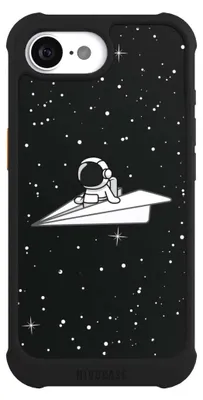 Produktbild von NIVOCASE Hülle für Apple iPhone 16e  Stoßfeste Handyhülle NIVOmax Case Schwarz Astronaut Comic Papier