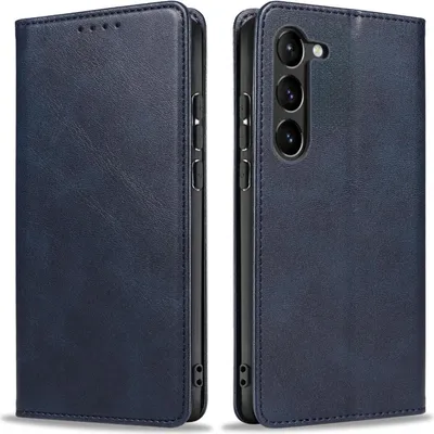 Produktbild von Handyhülle für Samsung Galaxy S23 Kunstleder Flip Cover Hülle Handytasche Case Kartenfach Farbe: Blau