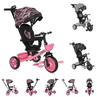 Produktbild von Lorelli Dreirad Revel 3 in 1, EVA-Reifen Freilauf Lenkstange Becherhalter Korb rosa
