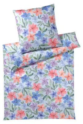 Produktbild von elegante Bettwäsche-Garnitur Bambus-Baumw.-Satin Bravo Farbe Bleu Größe 135x200+80x80 AL