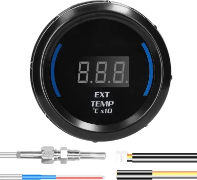 Produktbild von 52mm Digitales Abgastemperaturmessgerät – EGT 40-120℃ mit LED-Anzeige und Sensor-Alarm