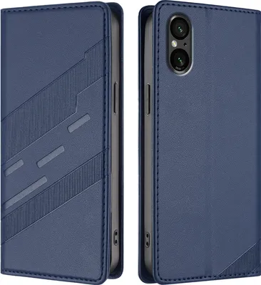 Obrázek produktu pro Pouzdro pro Sony Xperia 5 V,Polyuretankožené peněženkové pouzdro s přihrádkou na karty a funkcí stojánku Blau