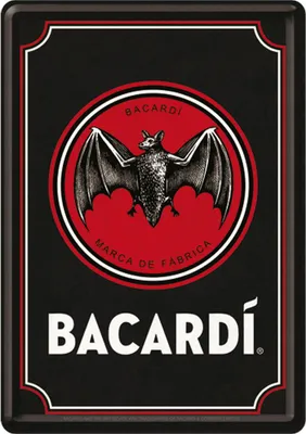 Obrázek produktu pro Nostalgic-Art - Plechová pohlednice - Bacardi - Bacardi Logo Black