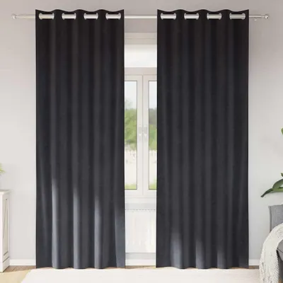 Obrázok produktu pre Zatemňovacie závesy 2 pcs Tmavo šedá 140 x 225 cm Zamat