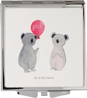 Produktbild von Mr. & Mrs. Panda Kosmetikspiegel Koala Luftballon - Weiß - Geschenk, Schminkspiegel klein, Kleiner Spiegel, Handspiegel, Taschenspiegel, Geburtstag, Party